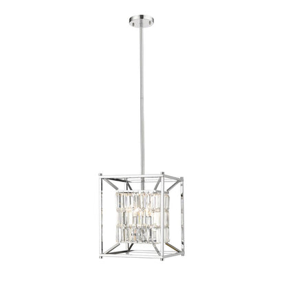 Chandelier Chrome Metal & Crystal