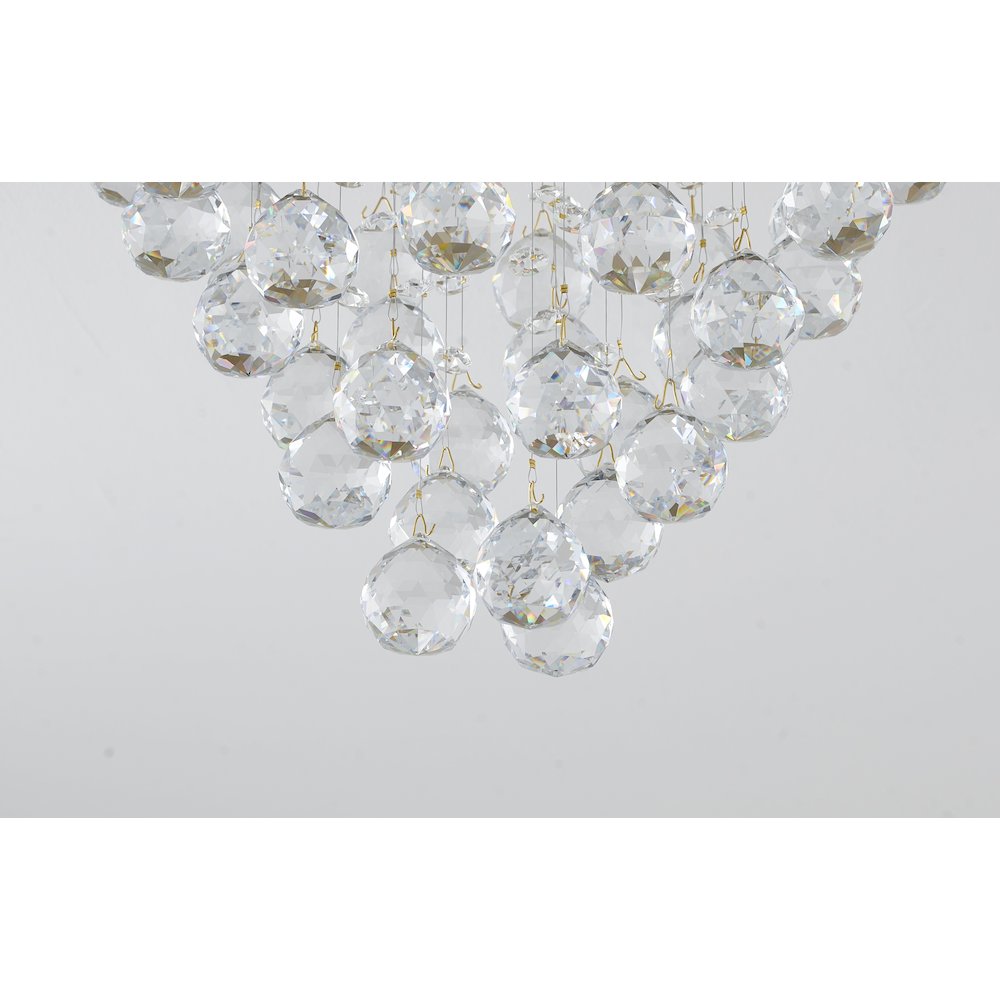 3-Light Gold Flush Mount With Clear Crystals