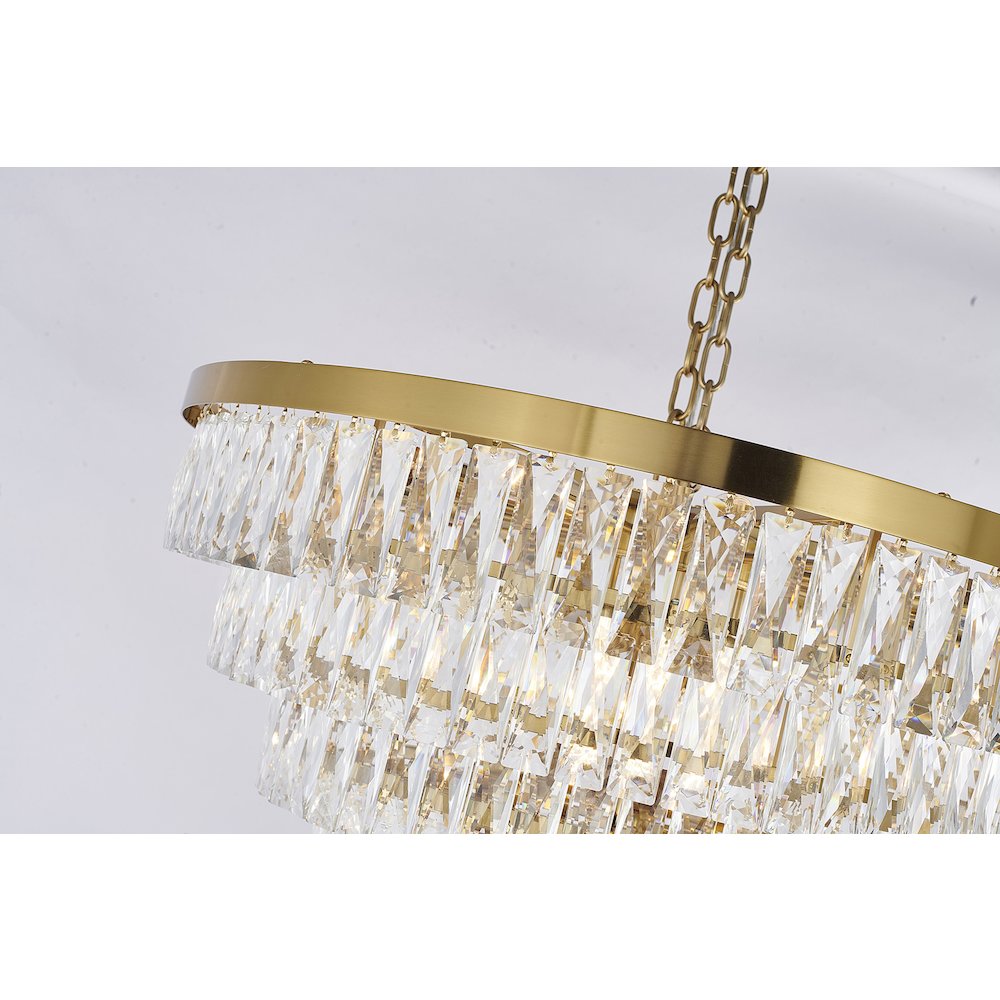 27-Light Gold Chandelier With Clear Crystals