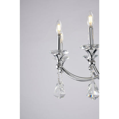 8-Light Chrome Chandelier With Clear And Champagne Crystals
