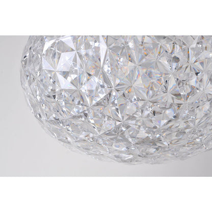 1-Light Chrome Dimmable LED Pendant With A Clear Acrylic Shade