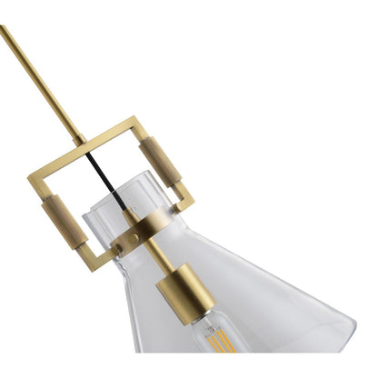 1-Light Brass Single Pendant With A Clear Glass Shade