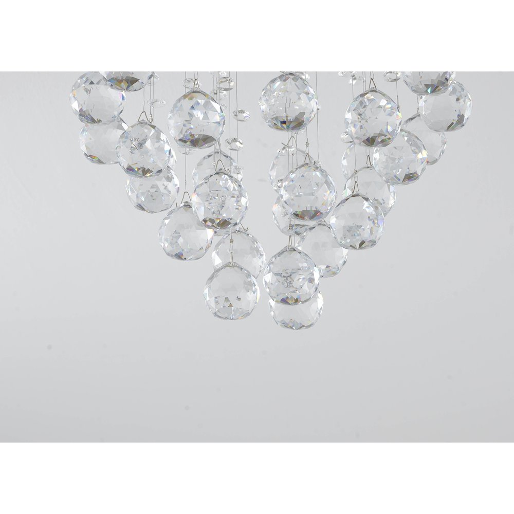 3-Light Chrome Flush Mount With Clear Crystals