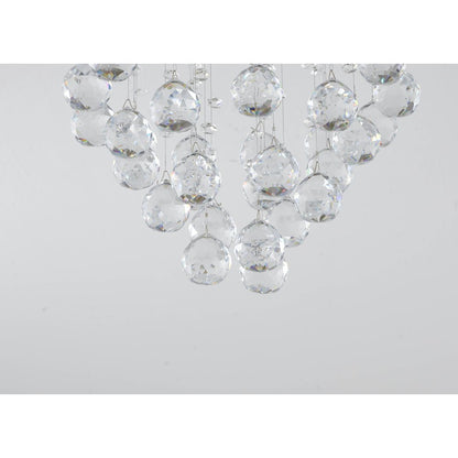 3-Light Chrome Flush Mount With Clear Crystals
