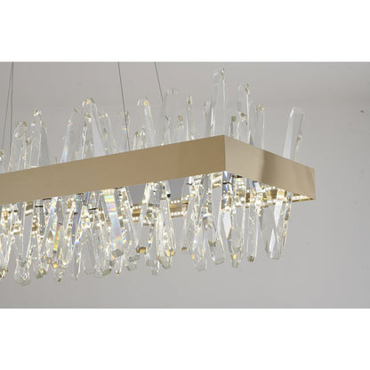 4-Light Gold LED Chandelier With Clear Crystals