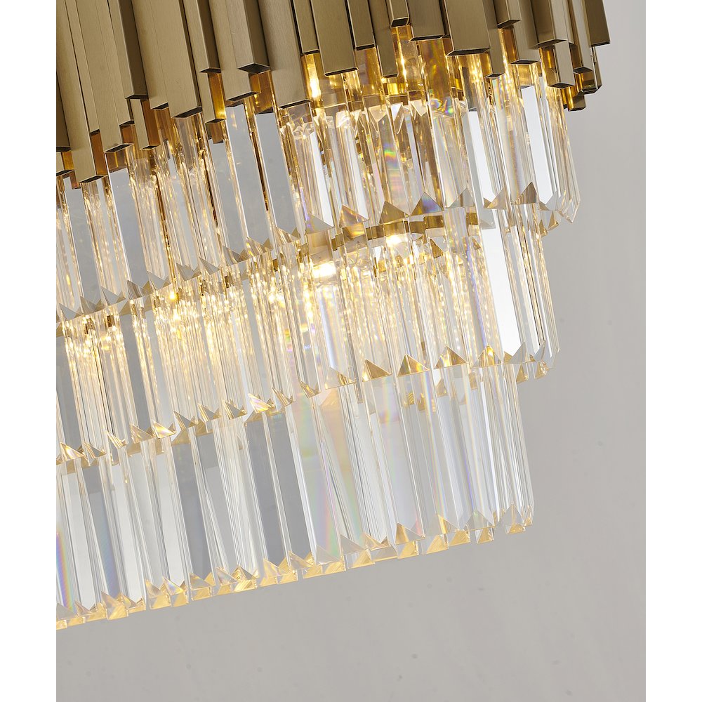 7-Light Gold Chandelier With Clear Crystals