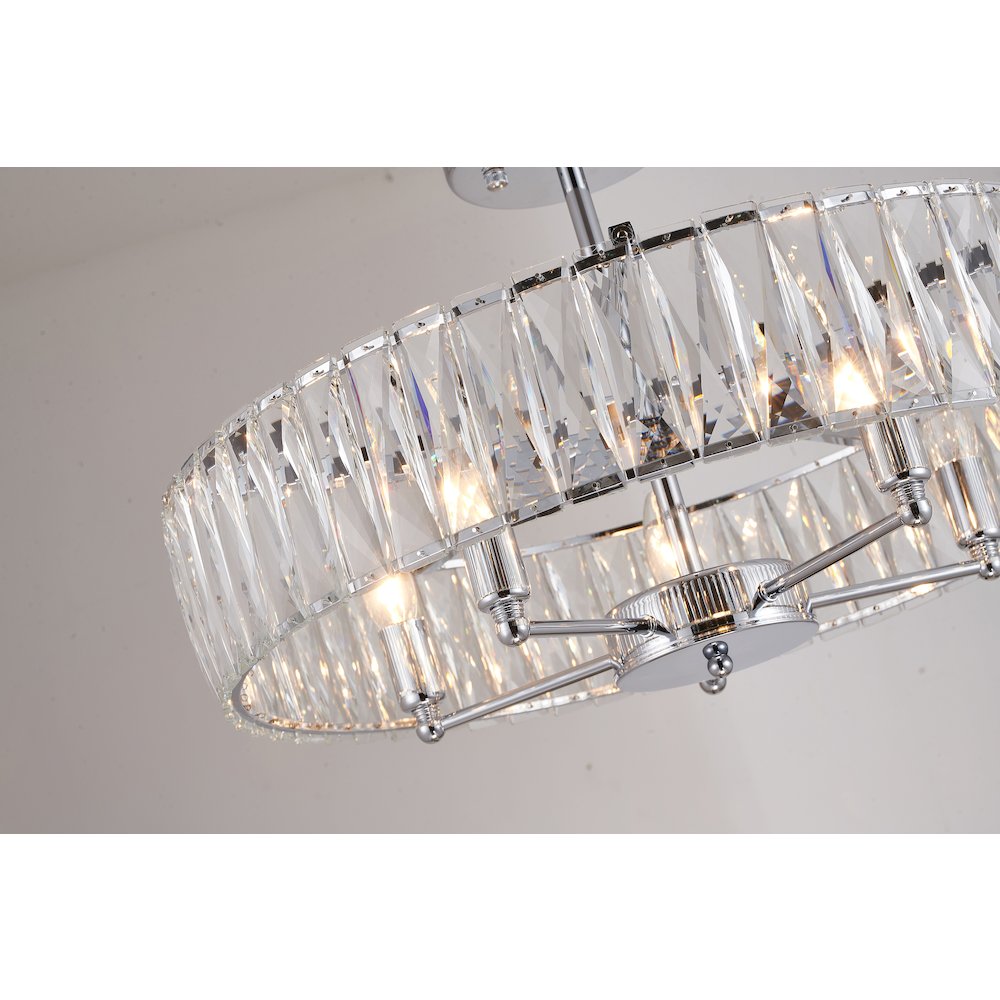 5-Light Chrome Chandelier With Clear Crystals