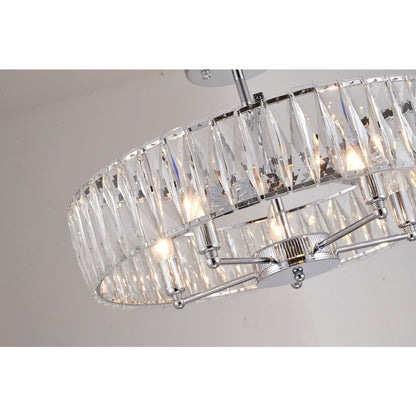 5-Light Chrome Chandelier With Clear Crystals