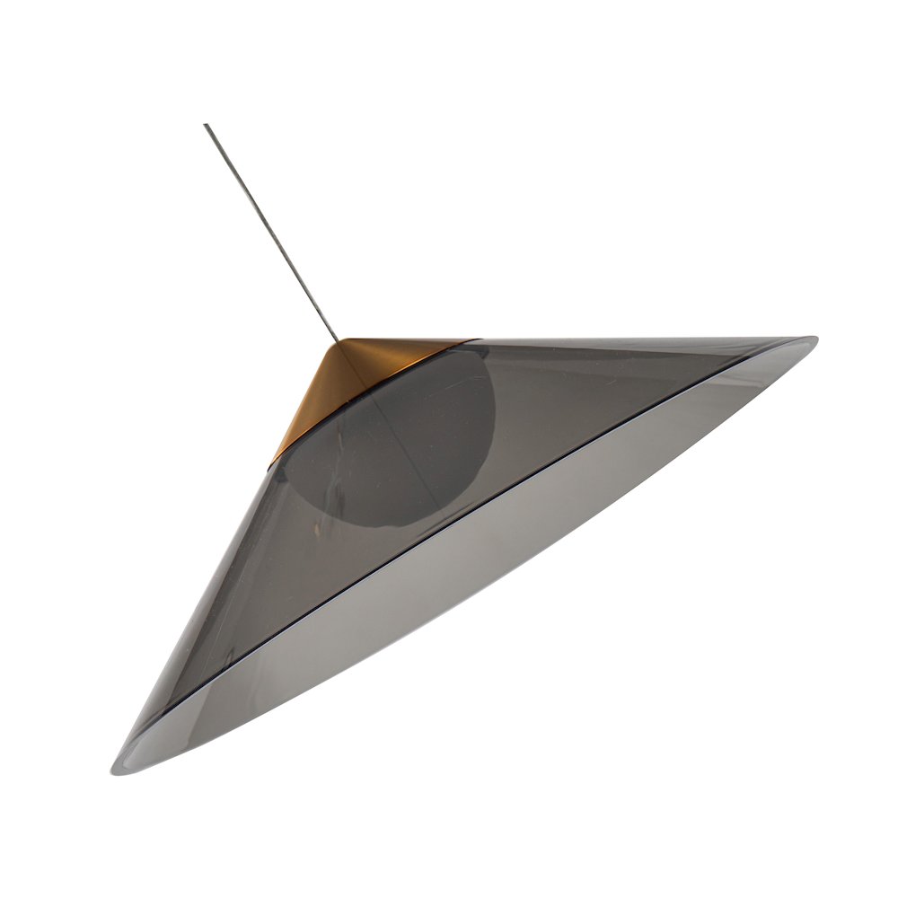 1-Light Antique Gold Single Pendant With A Smoke Acrylic Shade