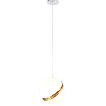 1-Light Gold Single Pendant With A White Acrylic Shade