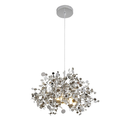 3-Light Chrome Stainless Steel Sparkle Confetti Pendant
