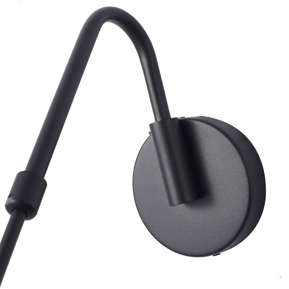 1-Light Black And Shiny Brass Iron LED Wall Sconce With A White Acrylic Shade