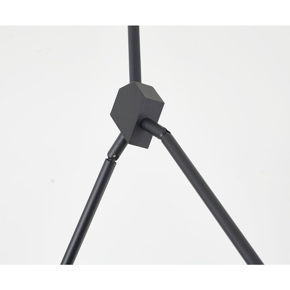 8-Light Black LED Chandelier With Accent Shades