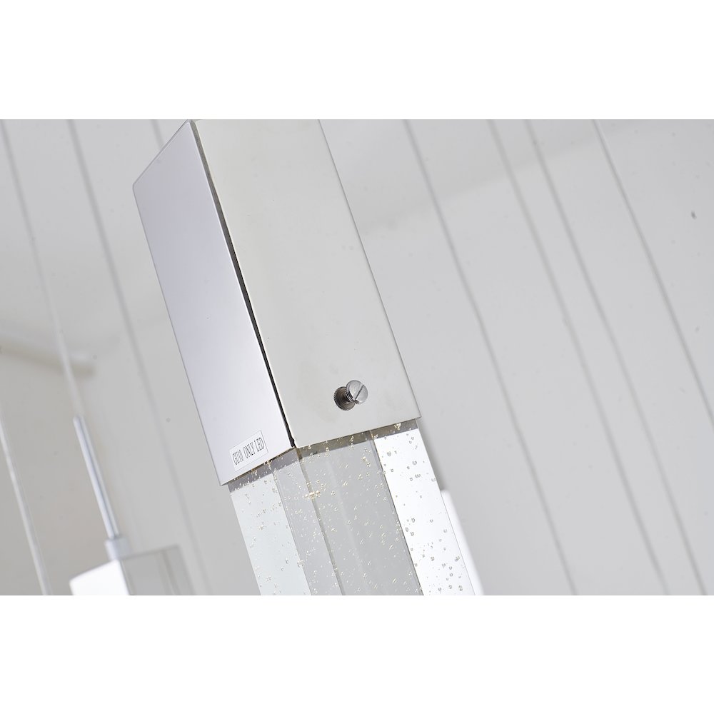 15-Light Chrome Chandelier With A Clear iceberg bubble Crystal