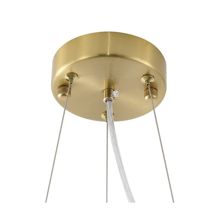 16-Light Satin Brass Iron Chandelier With Glass Shades