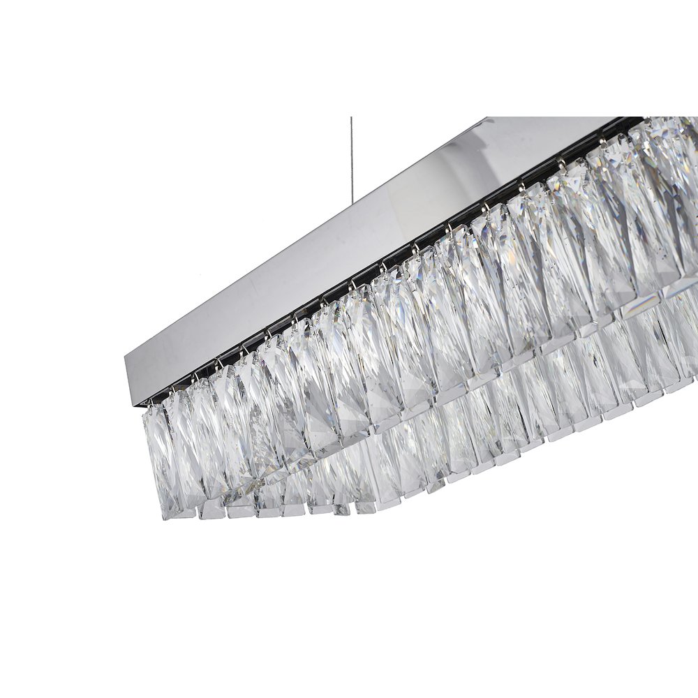 4-Light Chrome LED Chandelier With Clear Crystal Accents