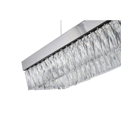 4-Light Chrome LED Chandelier With Clear Crystal Accents