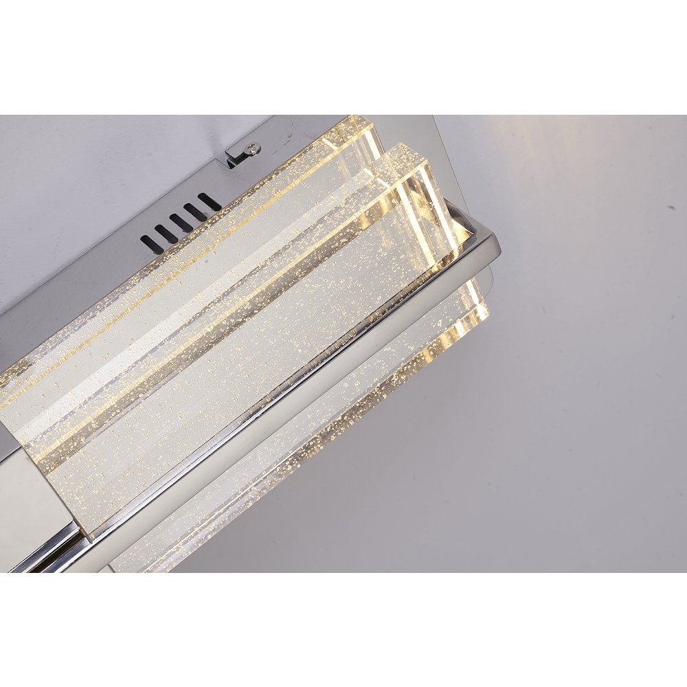 1-Light Chrome LED Wall Sconce With Clear Bubble Glass Shade