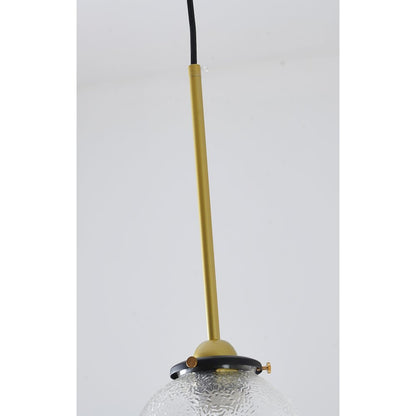 1-Light Gold Plated Single Pendant With A Clear Glass Shade