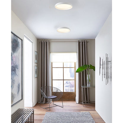 1-Light Matte White LED Flush Mount With An Acrylic Diffuser