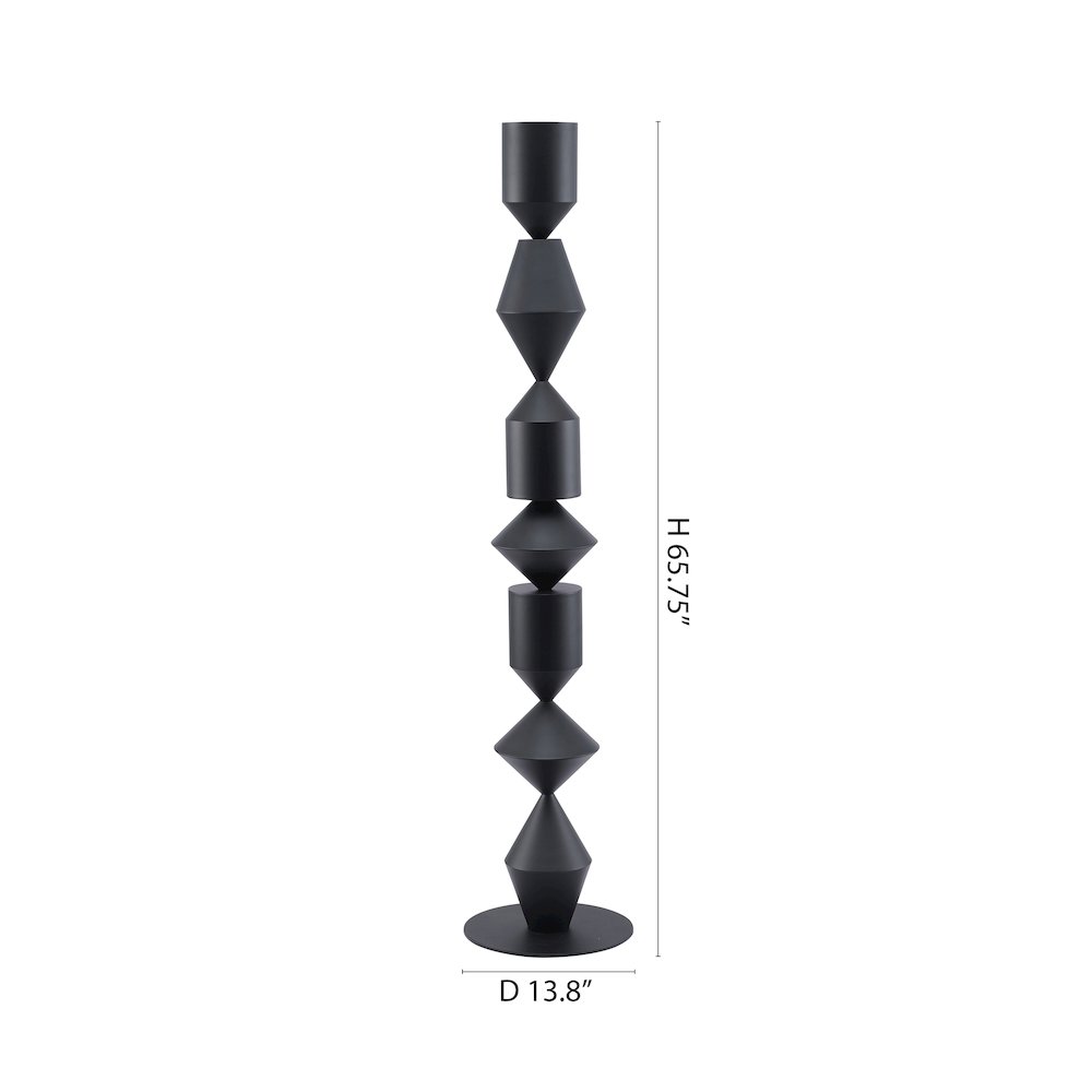1-Light Black Iron Floor Lamp With A White Acrylic Shade