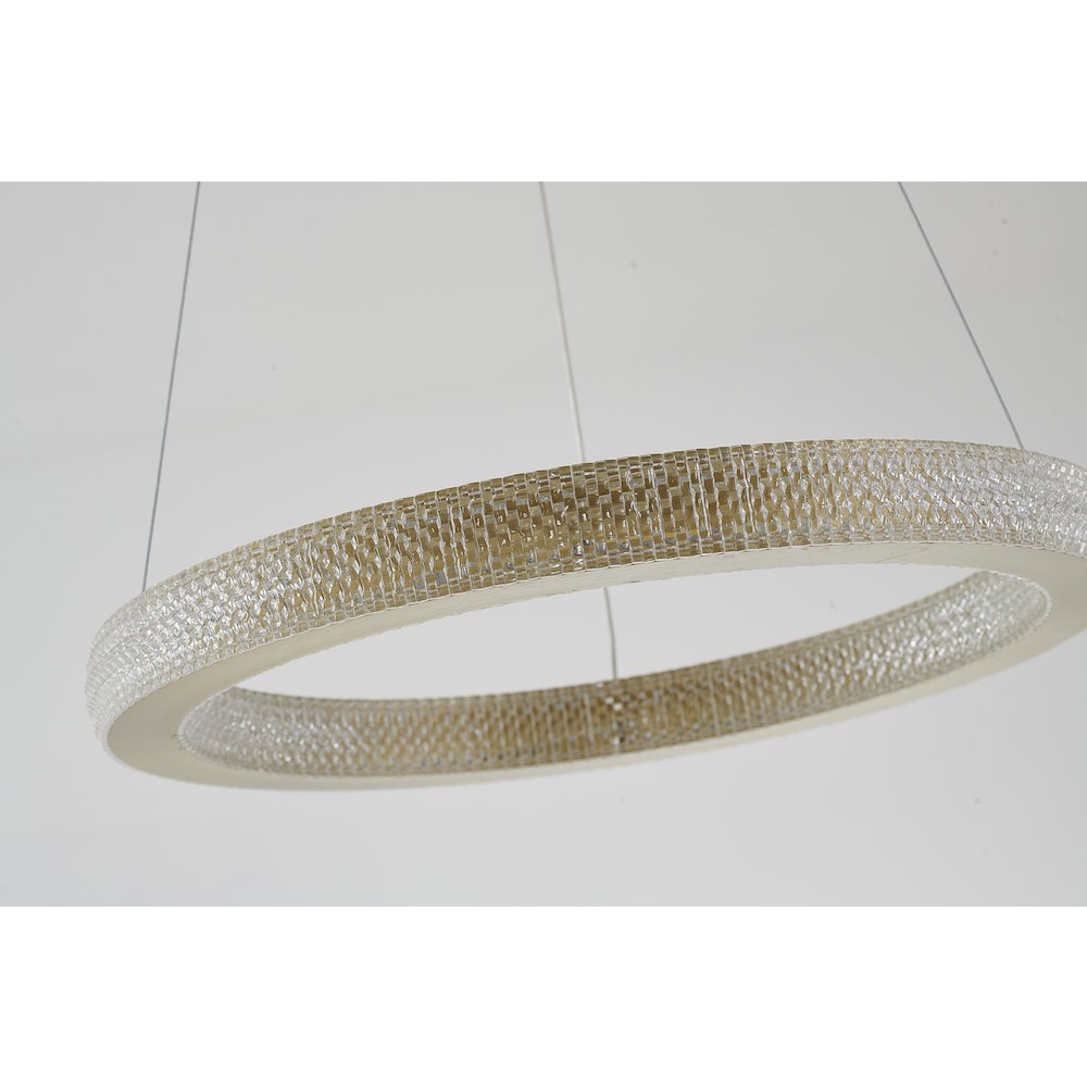 1-Light Sand Gold LED Chandelier With A Clear Acrylic Diffuser