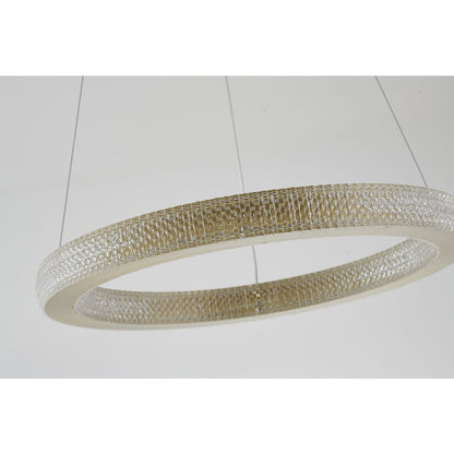 1-Light Sand Gold LED Chandelier With A Clear Acrylic Diffuser