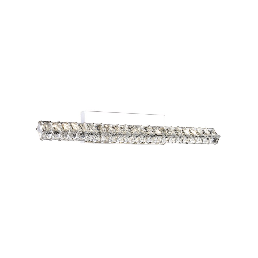 1-Light Chrome stainless steel LED Wall Sconce With Clear Crystal Accents