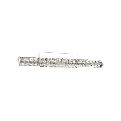 1-Light Chrome stainless steel LED Wall Sconce With Clear Crystal Accents