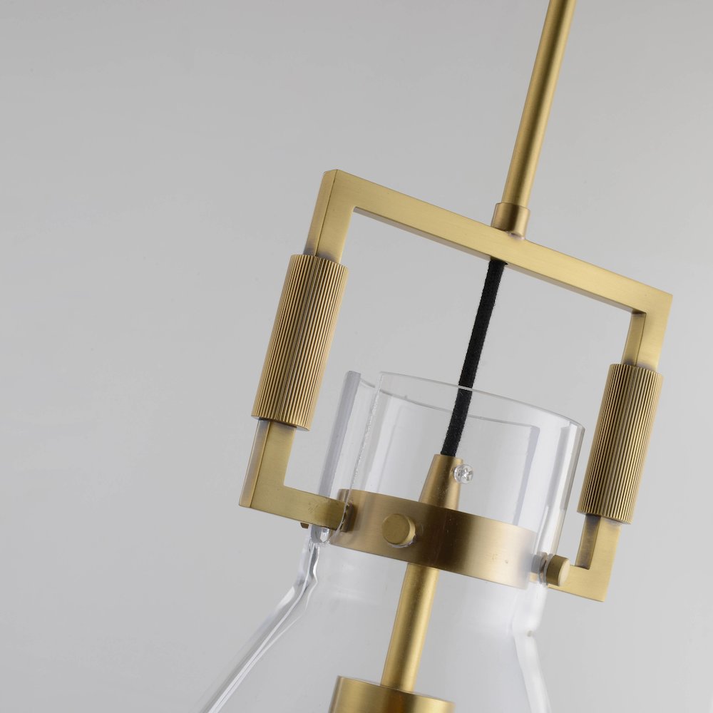 1-Light Brass Single Pendant With A Clear Glass Shade