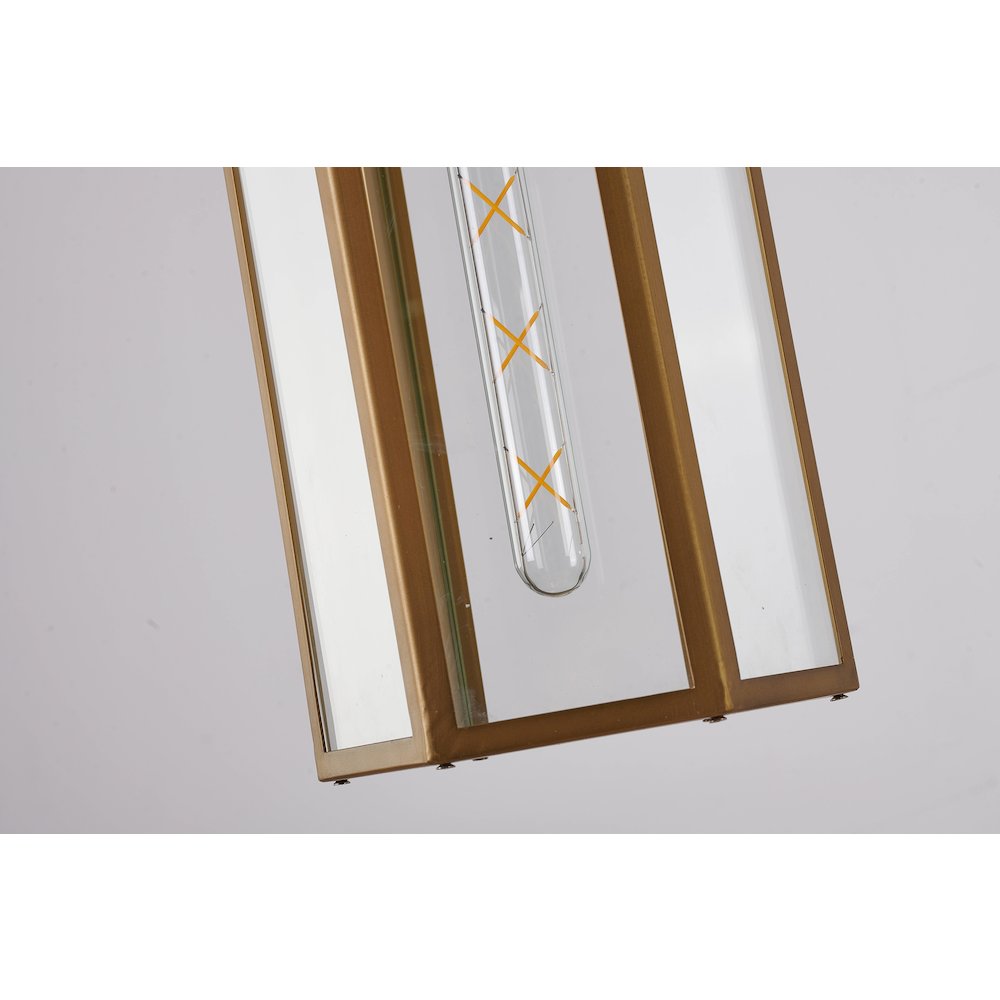 1-Light Brass Outdoor Pendant With A Clear Glass Shade
