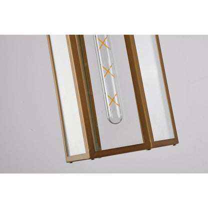 1-Light Brass Outdoor Pendant With A Clear Glass Shade