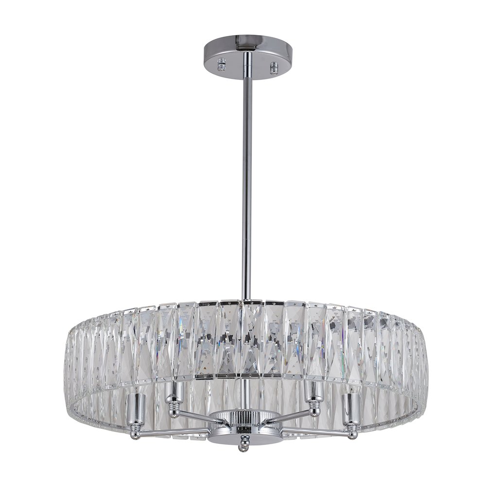 5-Light Chrome Chandelier With Clear Crystals