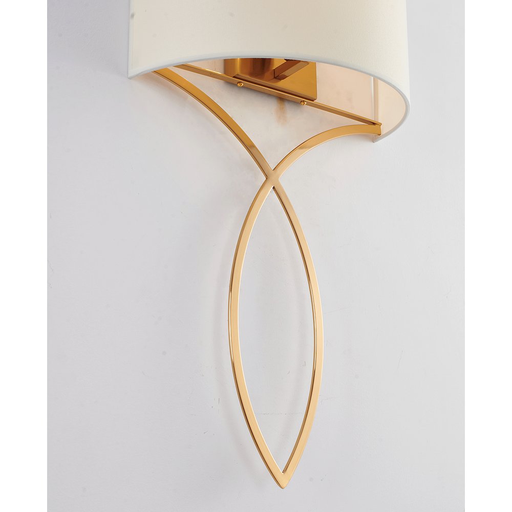 1-Light Antique Brass Metal Wall Sconce With A Fabric Black Shade
