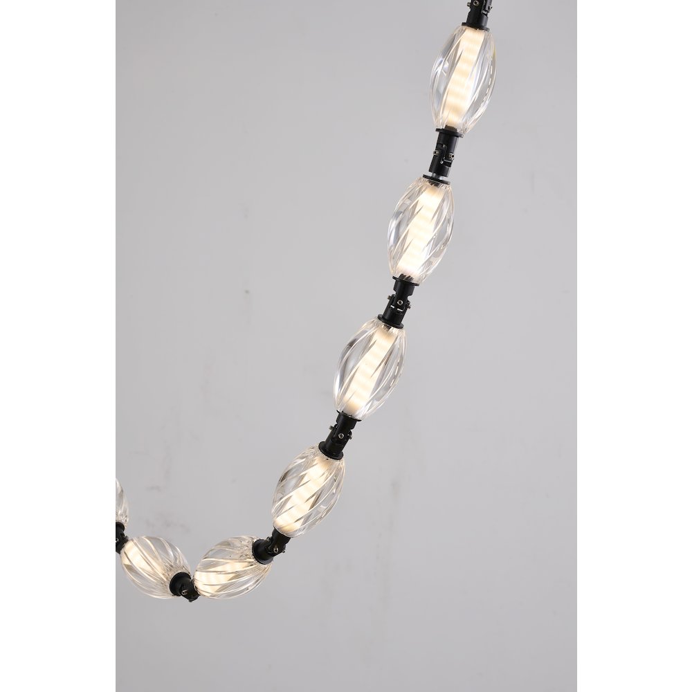 22-Light Black LED Chandelier With Clear Crystal Shades