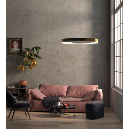 1-Light Gold LED Chandelier With An Acrylic Bottom Len