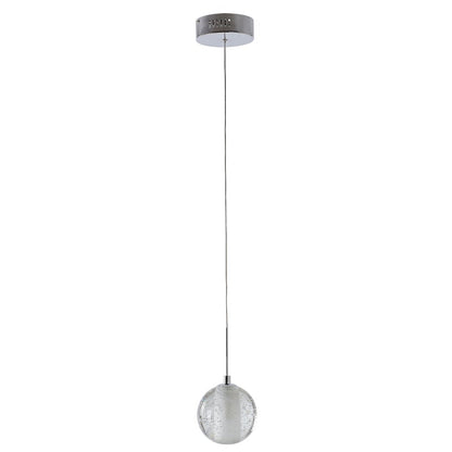 1-Light Chrome Single Pendant With A Clear Bubble Shade