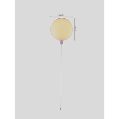 1-Light white acrylic semi flush mount in a balloon shape