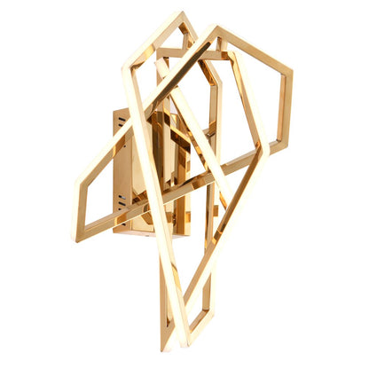 15-Light Gold Stainless Steel LED Wall Sconce With Acrylic Diffusers