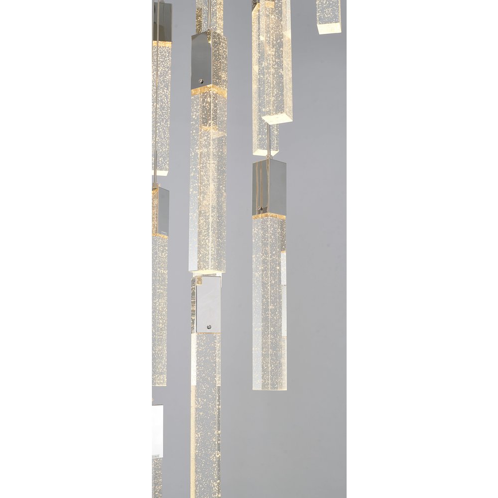25-Light Chrome Chandelier With A Clear Bubble Crystal