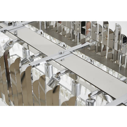 14-Light Chrome Stainless Steel Chandelier With Clear Crystal Accents