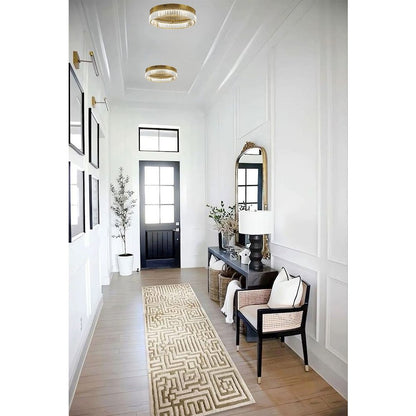 1-Light Brass Dimmable LED Flush Mount With Clear Crystals