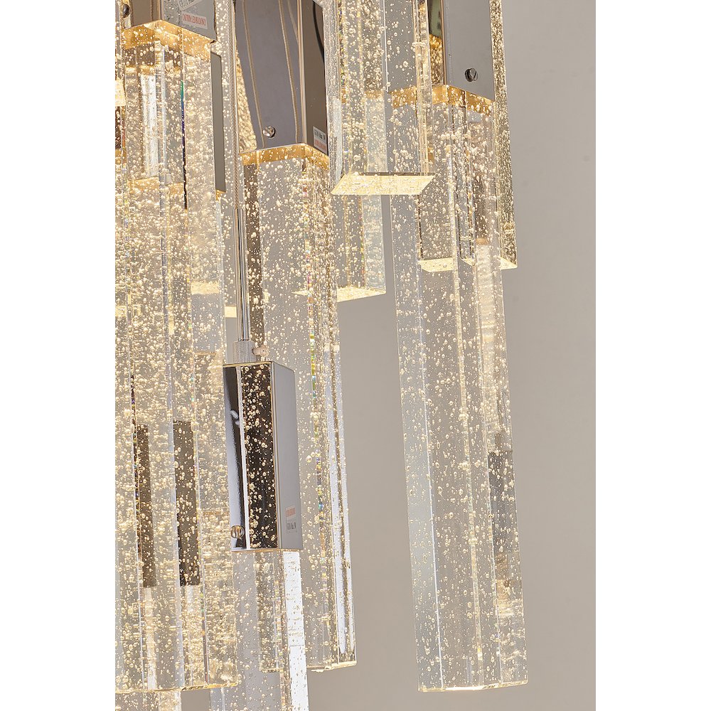 41-Light Chrome Chandelier With A Clear Bubble Crystal