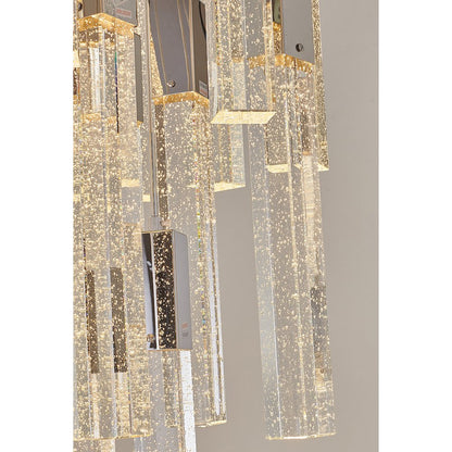 41-Light Chrome Chandelier With A Clear Bubble Crystal
