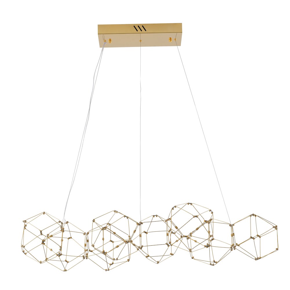 96-Light Gold Stainless Steel LED Chandelier