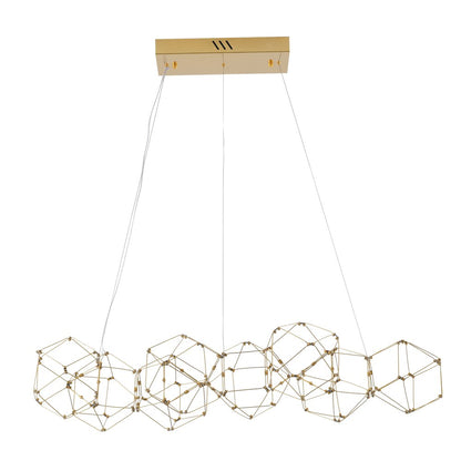 96-Light Gold Stainless Steel LED Chandelier