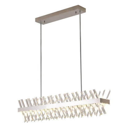 4-Light Chrome dimmable LED chandelier With Clear Crystal Accents