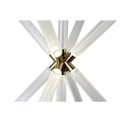 10-Light Gold LED Chandelier With Sputnik Clear Glass Shades