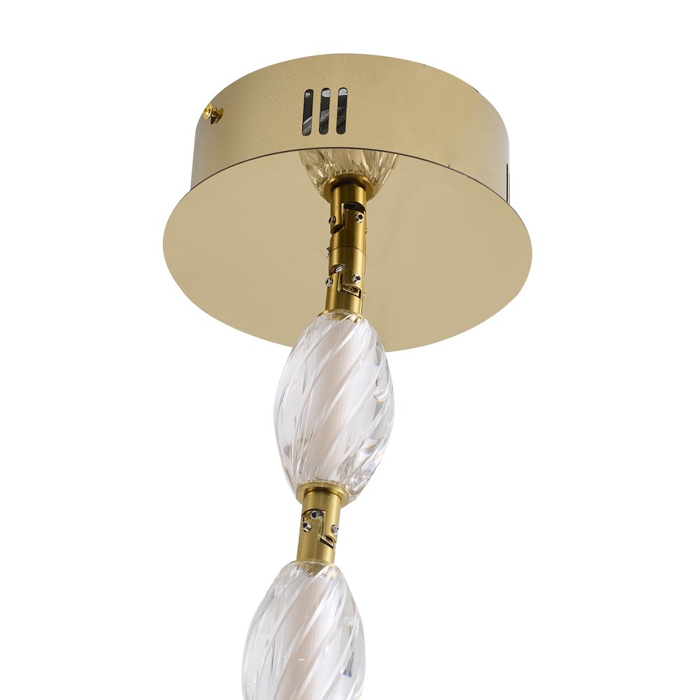 22-Light Brass LED Chandelier With Clear Crystal Shades