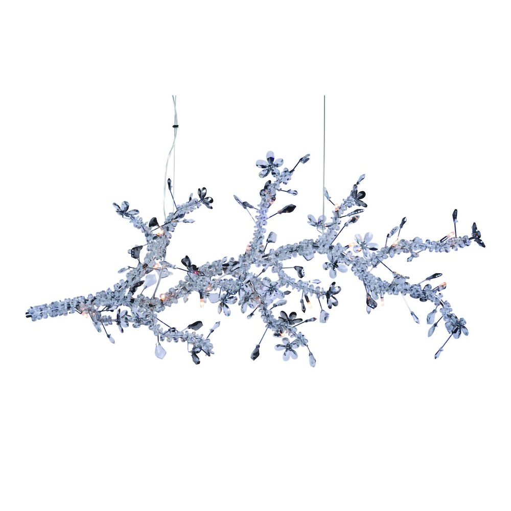20-Light Chrome Chandelier With Clear And Smoke Crystals